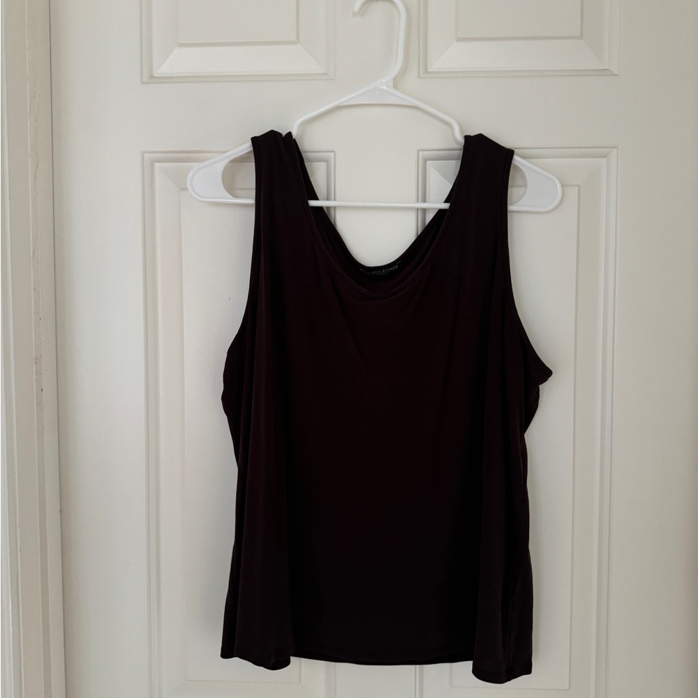 Eileen Fisher Silk Brown Tank + Jacket - Picture 8 of 14